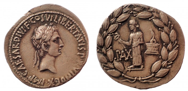 Electrotype. Augustus. 27 BC-AD 14. AR Cistophorus 27 mm. 12.4 gm. Ephesus mint....