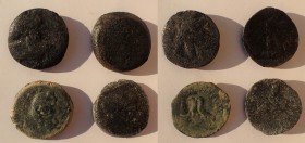 Ptolemaic Kings of Egypt. Lot of four bronze late issues, including Ptolemy IX and Cleopatra VII.
