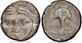 THRACE. Apollonia Pontica. Ca. 400-350 BC. AR drachm (13mm, 2.75 gm, 4h). NGC Choice VF 4/5 - 3/5. Facing Gorgoneion in Attic style, with disheveled h...