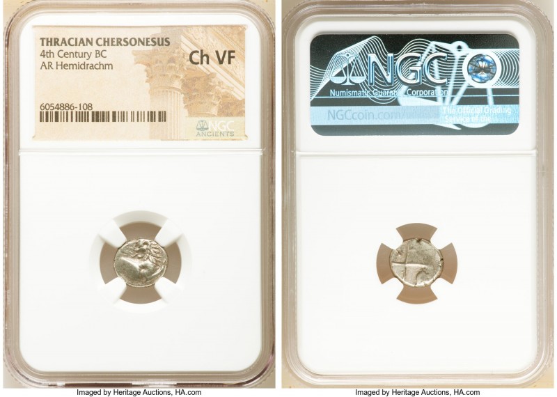 THRACE. Chersonesus. 4th century BC. AR hemidrachm (12mm). NGC Choice VF. Persic...