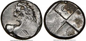 THRACE. Chersonesus. 4th century BC. AR hemidrachm (13mm). NGC Choice VF. Persic standard, ca. 400-350 BC. Forepart of lion right, head reverted / Qua...