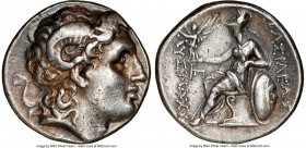 THRACIAN KINGDOM. Lysimachus (305-281 BC). AR tetradrachm (27mm, 17.11 gm, 12h). NGC XF 4/5 - 3/5. Byzantium, ca. 245-240 BC. Diademed head of deified...