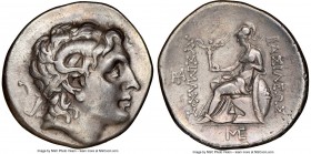 THRACIAN KINGDOM. Lysimachus (305-281 BC). AR tetradrachm (30mm, 16.61 gm, 12h). NGC Choice VF 5/5 - 3/5. Uncertain mint. Diademed head of deified Ale...