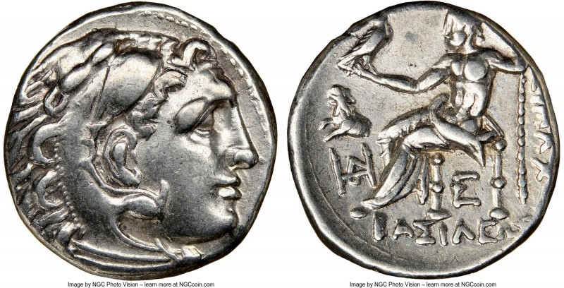 THRACIAN KINGDOM. Lysimachus (305-281 BC). AR drachm (17mm, 12h). NGC XF. Lifeti...