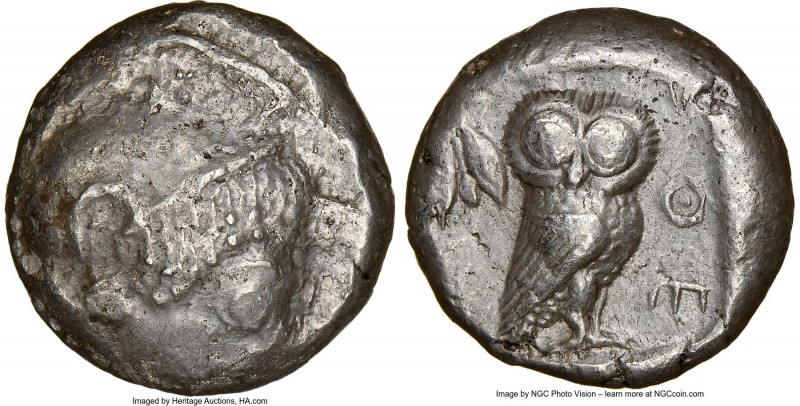 ATTICA. Athens. Ca. 510/500-480 BC. AR tetradrachm (22mm, 17.51 gm, 4h). NGC XF ...