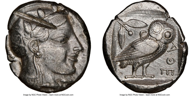 ATTICA. Athens. Ca. 465-455 BC. AR tetradrachm (24mm, 17.21 gm, 1h). NGC Choice ...