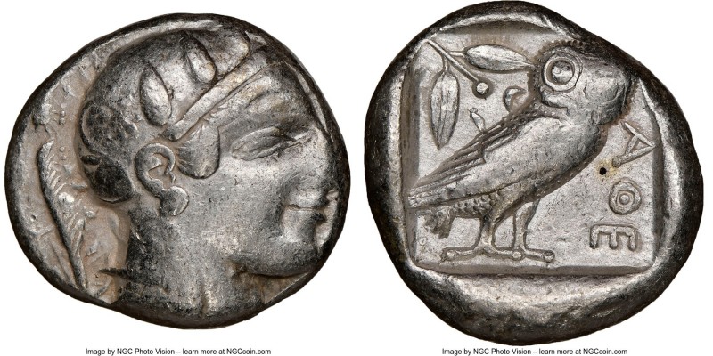 ATTICA. Athens. Ca. 465-455 BC. AR tetradrachm (24mm, 17.09 gm, 5h). NGC VF 4/5 ...