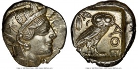 ATTICA. Athens. Ca. 440-404 BC. AR tetradrachm (25mm, 17.22 gm, 11h). NGC MS 4/5 - 4/5. Mid-mass coinage issue. Head of Athena right, wearing crested ...
