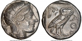 ATTICA. Athens. Ca. 440-404 BC. AR tetradrachm (24mm, 17.16 gm, 4h). NGC Choice AU 5/5 - 4/5. Mid-mass coinage issue. Head of Athena right, wearing cr...