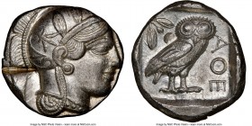 ATTICA. Athens. Ca. 440-404 BC. AR tetradrachm (25mm, 17.20 gm, 10h). NGC Choice AU 4/5 - 2/5, test cut. Mid-mass coinage issue. Head of Athena right,...
