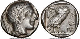 ATTICA. Athens. Ca. 440-404 BC. AR tetradrachm (24mm, 17.17 gm, 7h). NGC AU 5/5 - 4/5. Mid-mass coinage issue. Head of Athena right, wearing crested A...