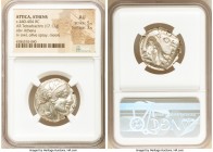 ATTICA. Athens. Ca. 440-404 BC. AR tetradrachm (25mm, 17.13 gm, 4h). NGC AU 5/5 - 3/5. Mid-mass coinage issue. Head of Athena right, wearing crested A...