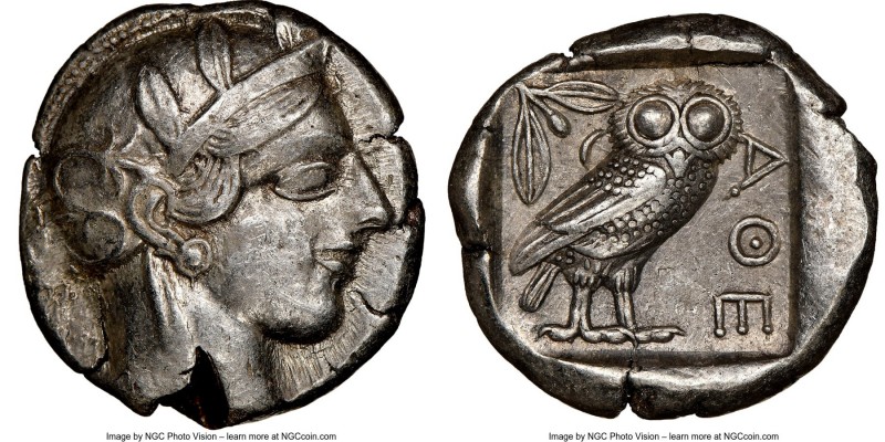 ATTICA. Athens. Ca. 440-404 BC. AR tetradrachm (25mm, 16.98 gm, 3h). NGC Choice ...