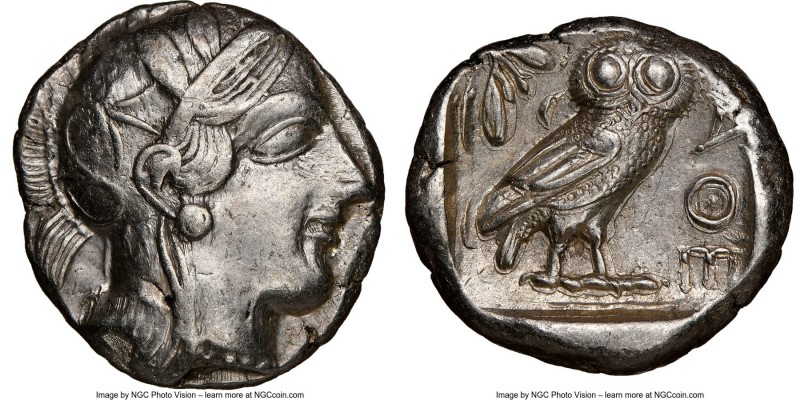ATTICA. Athens. Ca. 440-404 BC. AR tetradrachm (24mm, 17.15 gm, 4h). NGC XF 4/5 ...