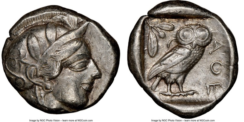 ATTICA. Athens. Ca. 440-404 BC. AR tetradrachm (25mm, 17.17 gm, 3h). NGC Choice ...