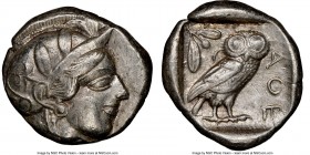 ATTICA. Athens. Ca. 440-404 BC. AR tetradrachm (25mm, 17.17 gm, 3h). NGC Choice VF 4/5 - 4/5. Mid-mass coinage issue. Head of Athena right, wearing cr...
