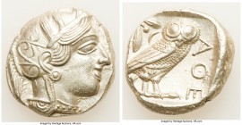 ATTICA. Athens. Ca. 440-404 BC. AR tetradrachm (25mm, 17.15 gm, 10h). AU. Mid-mass coinage issue. Head of Athena right, wearing crested Attic helmet o...