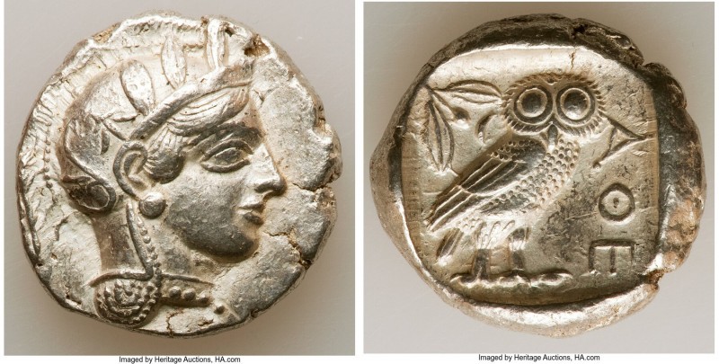 ATTICA. Athens. Ca. 440-404 BC. AR tetradrachm (26mm, 17.15 gm, 8h). XF. Mid-mas...