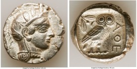 ATTICA. Athens. Ca. 440-404 BC. AR tetradrachm (26mm, 17.15 gm, 8h). XF. Mid-mass coinage issue. Head of Athena right, wearing crested Attic helmet or...