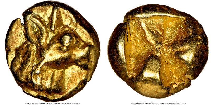 IONIA. Uncertain mint. Ca. 600-550 BC. EL 1/12 stater or hemihecte (8mm, 1.31 gm...