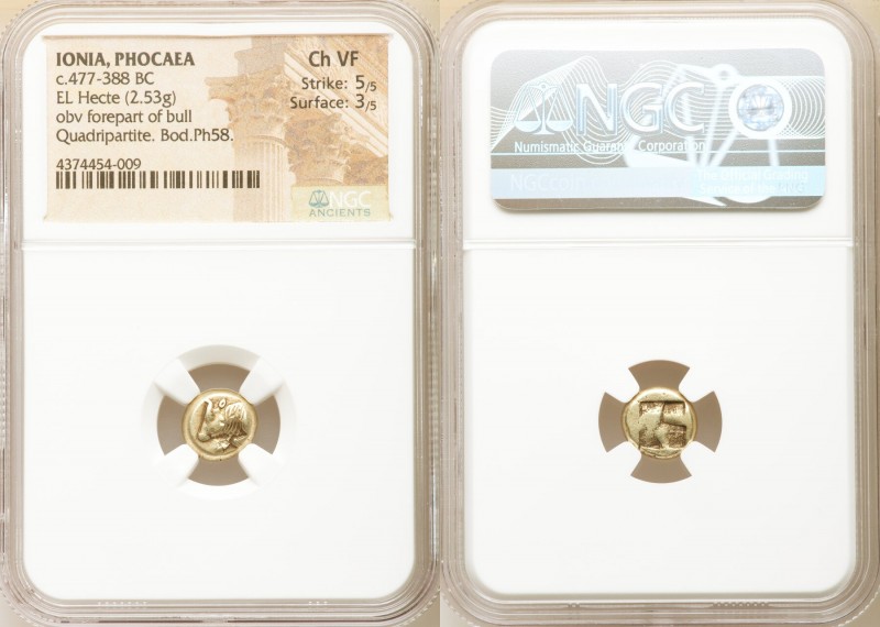 IONIA. Phocaea. Ca. 477-388 BC. EL sixth stater or hecte (11mm, 2.53 gm). NGC Ch...