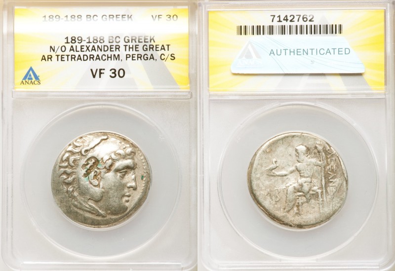 PAMPHYLIA. Perga. Ca. 221-189 BC. AR tetradrachm (31mm, 12h). ANACS VF 30, count...