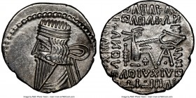 PARTHIAN KINGDOM. Pacorus I (ca. AD 78-120). AR drachm (19mm, 1h). NGC Choice XF, brushed, scratch. Ecbatana. Bust of Pacorus left with long pointed b...