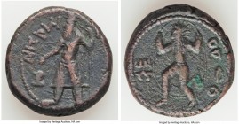 INDIA. Kushan Empire. Kanishka I (ca. AD 127-151). AE tetradrachm (25mm, 16.94 gm, 12h). Fine. Main mint in Kapisha (Begram?). ÞAO ΚA-NηρKI, Kanishka ...