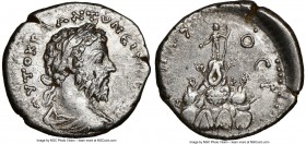 CAPPADOCIA. Caesarea. Marcus Aurelius (AD 161-180). AR didrachm (22mm, 11h). NGC XF. AD 161-166. AVTOKP ANTΩNЄINOC CЄB, laureate, draped bust of Marcu...