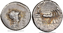 L. Cornelius Sulla as Imperator and L. Manlius Torquatus as Proquaestor (82 BC). AR denarius (17mm, 3.94 gm, 9h). NGC Choice VF 4/5 - 5/5. Military mi...