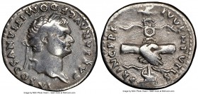 Domitian, as Caesar (AD 81-96). AR denarius (18mm, 5h). NGC Choice Fine. Rome, AD 79. CAESAR AVG F DOMITIANVS COS VI, laureate head of Domitian right ...