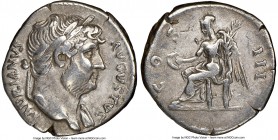 Hadrian (AD 117-138). AR denarius (18mm, 7h). NGC Choice VF. Rome, ca. AD 126-127. HADRIANVS AVGVSTVS, laureate head of Hadrian right, with slight dra...