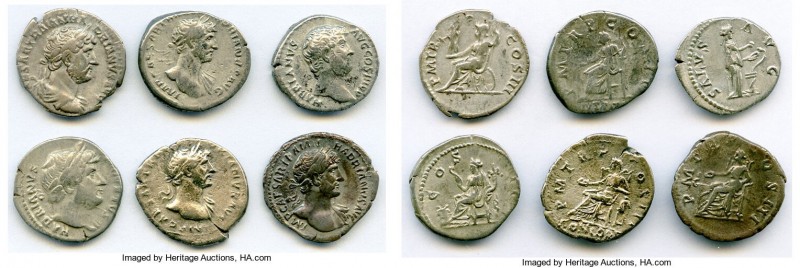 ANCIENT LOTS. Roman Imperial. Hadrian (AD 117-138). Lot of five (6) AR denarii. ...