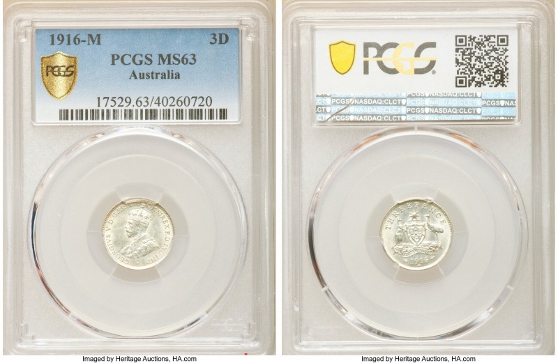 George V 3 Pence 1916-M MS63 PCGS, Melbourne mint, KM24.

HID09801242017

© ...