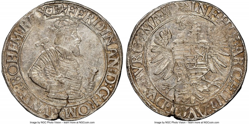 Ferdinand I Taler ND (1521-1564) AU55 NGC, Vienna mint, Dav-8010. 

HID0980124...