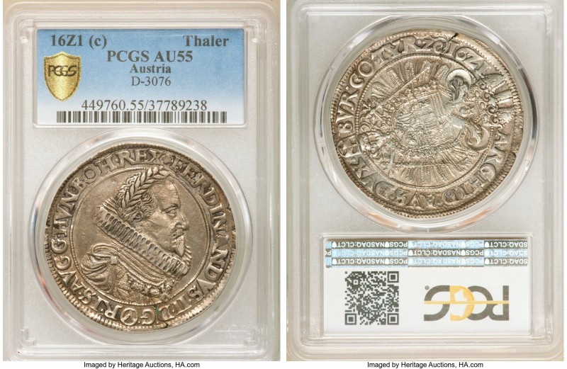 Ferdinand II Taler 1621 AU55 PCGS, Vienna mint, KM268.2, Dav-3076

HID09801242...