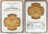 Republic gold 8 Escudos 1837 So-IJ XF40 NGC, Santiago mint, KM93, Onza-1630. A scarce find in all grades, this evenly circulated piece boasts amber hu...