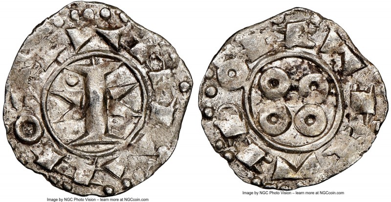 Melgueil. Anonymous Denier ND (1100-1300) MS61 NGC, 19mm. 0.94gm. 

HID0980124...