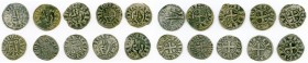 10-Piece Lot of Uncertified Assorted Deniers ND (12th-13th Century) VF, Lot includes Besançon Deniers (7) Louis IX Deniers (2) and Philip IV Denier (1...