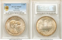 Saxony. Johann 2 Taler 1872-B MS65 PCGS, Dresden mint, KM1231.1, Dav-899. Golden Wedding Anniversary commemorative. 

HID09801242017

© 2020 Herit...