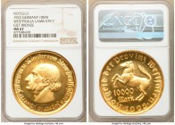 Westphalia gilt-bronze Notgeld 10000 mark 1923 MS67 NGC, Lamb-579.7. A notable issue of notgeld seldom seen in this well-preserved state.

HID098012...