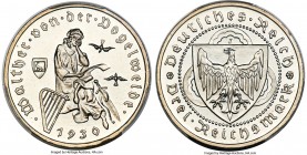 Weimar Republic Proof "Vogelweide" 3 Mark 1930-J PR67 Cameo PCGS, Hamburg mint, KM69, J-344. Superbly preserved for this Proof issue, with shimmering ...
