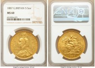 Victoria gold 5 Pounds 1887 MS60 NGC, KM769, S-3864. AGW 1.1775 oz.

HID09801242017

© 2020 Heritage Auctions | All Rights Reserved