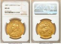 Victoria gold 5 Pounds 1887 MS60 NGC, KM769, S-3864. AGW 1.1775 oz.

HID09801242017

© 2020 Heritage Auctions | All Rights Reserved