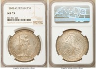 Victoria Trade Dollar 1899-B MS63 NGC, Bombay mint, KM-T5, Prid-8. This choice example displays a honey-toned surface with subdued but evident luster....