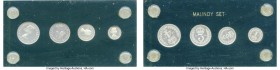 Elizabeth II 4-Piece Uncertified Maundy Set 1954, 1) Penny - UNC, KM898, 12mm. 2) 2 Pence - UNC, KM899, 14mm. 3) 3 Pence - UNC, KM901, 16mm. 4) 4 Penc...