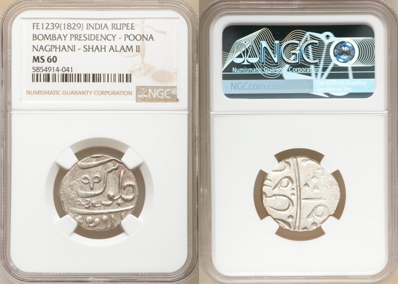 British India. Bombay Presidency 3-Piece Lot of Certified Rupees MS60 NGC, Poona...