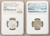 British India. Bombay Presidency 5-Piece Lot of Certified Rupees AU58 NGC, Poona mint, KM325 (under Maratha Confederacy). Nagphani mintmark, struck in...