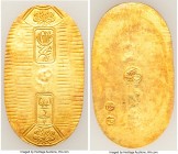 Manen gold Koban (Ryo) ND (1860-1867) AU, Edo mint, Hartill-8.26, JNDA 09-23. 3.33gm. Both sides of this pleasant example display scattered russet and...