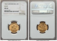 Charlotte gold 20 Francs 1963 MS66 NGC, KM-XM2b. A scarce one year type with sumptuous golden luster. AGW 0.1867 oz.

HID09801242017

© 2020 Herit...